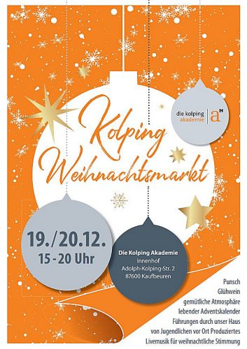 Der Kolping Weihnachtsmarkt Kaufbeuren – am 19. und 20. Dezember 2023