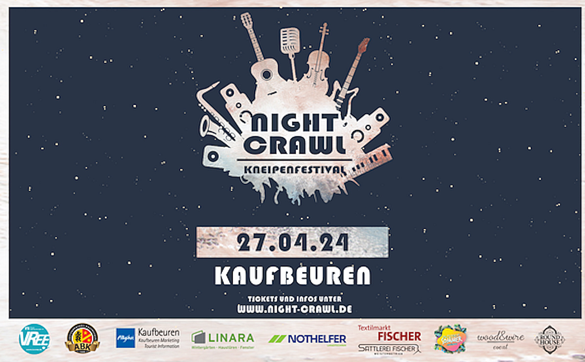 14 Kneipen, 3 Clubs, ein Eintritt – „Night Crawl” – Das Kneipenfestival am 27.04. in der Kaufbeurer Altstadt
