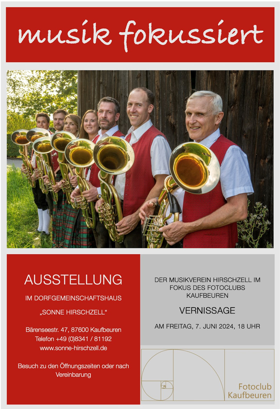 Ausstellung: Der Musikverein Hirschzell im Fokus des Fotoclubs Kaufbeuren
