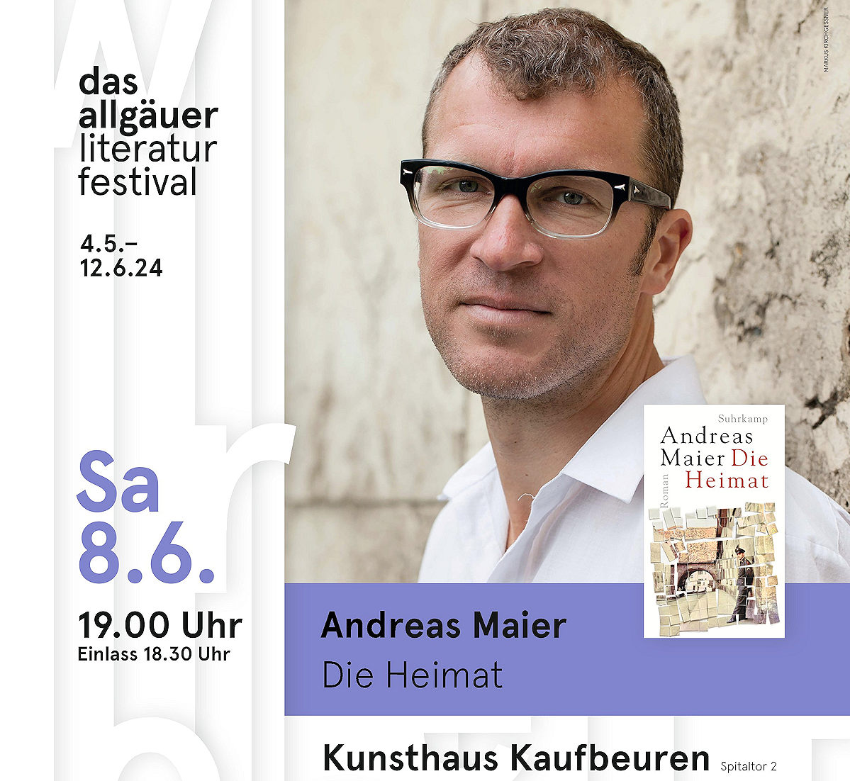 Lesung im Kunsthaus: Der Autor Andreas Maier liest aus seinem Roman „Die Heimat“