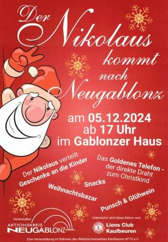 Nikolaus besucht Neugablonz – Ein magischer Abend für die ganze Familie am 05.12.24