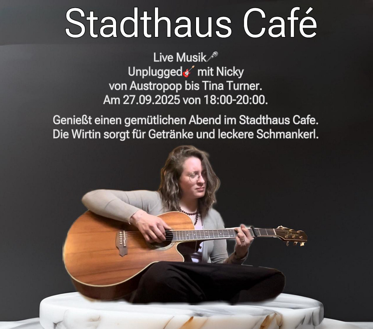 Von Austropop bis Tina Turner – ein akustischer Abend mit Nicky am 27.09. im Stadthaus Café Kaufbeuren