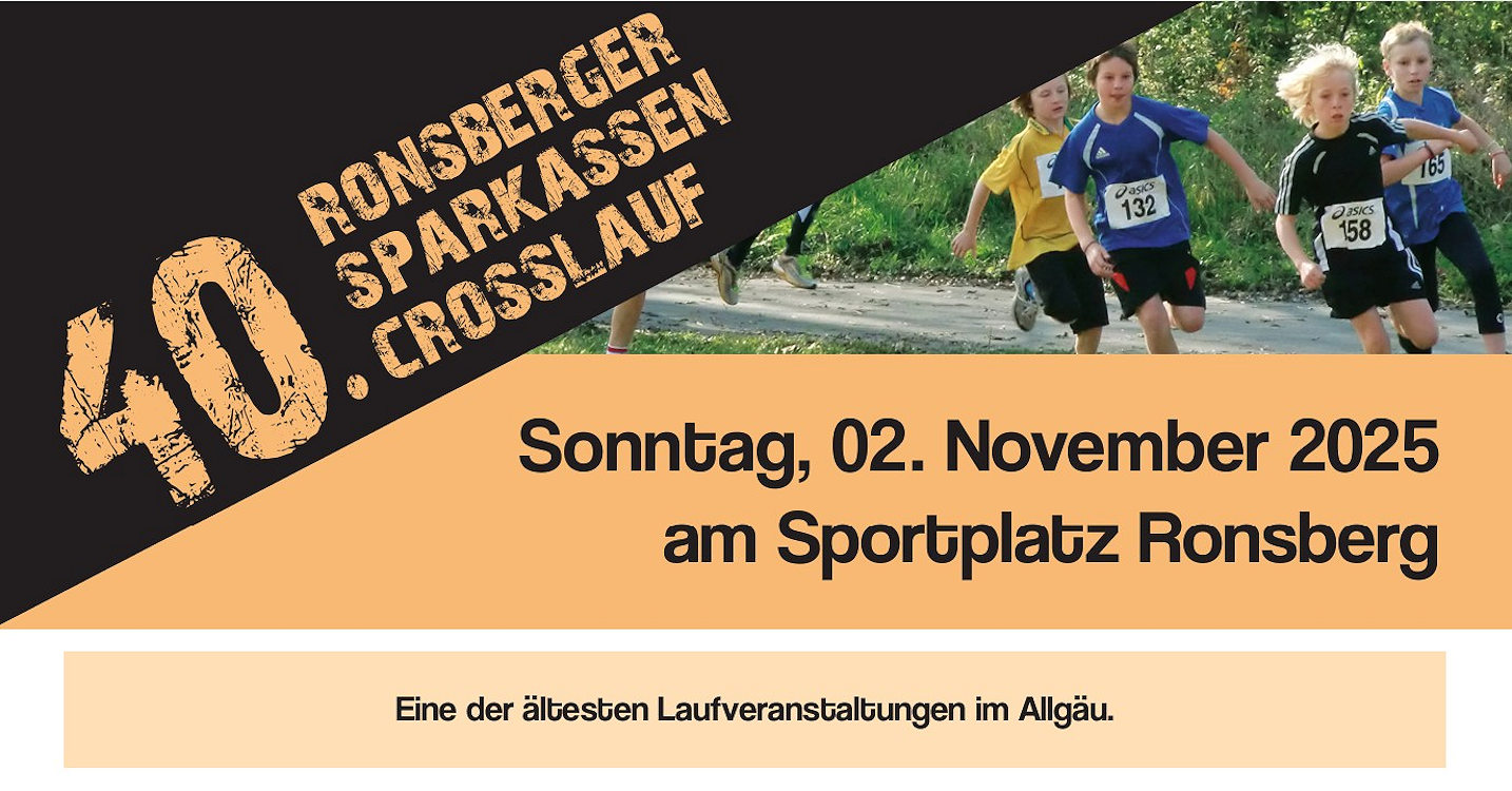 40. Ronsberger Sparkassen-Crosslauf am 02.11. – jetzt anmelden und Teil der Lauftradition werden