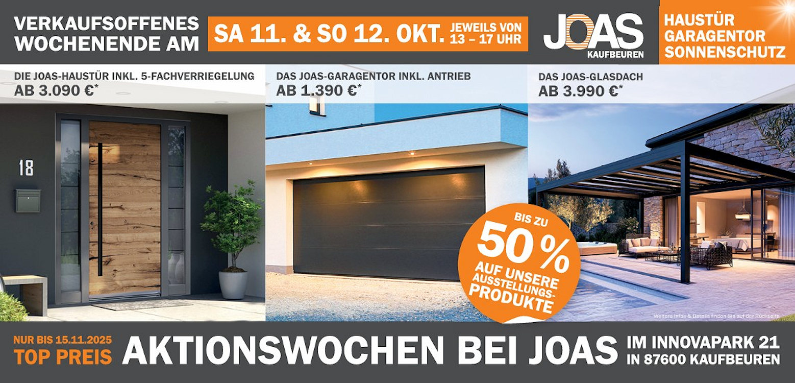 Herbstaktion bei JOAS: Individuell gestalten und clever sparen. Aktionswochen, Hausmesse und verkaufsoffenes Wochenende