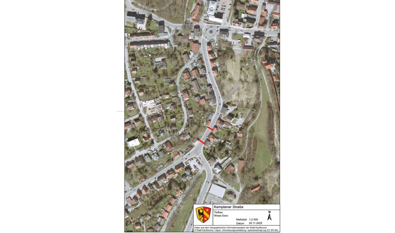 Sperrung Kemptener Straße aufgrund von Bauarbeiten