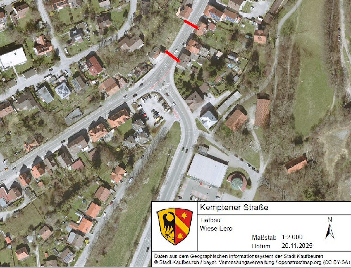 Bauarbeiten in der Kemptener Straße verzögerten sich – neue Vollsperrung ab 1. Dezember
