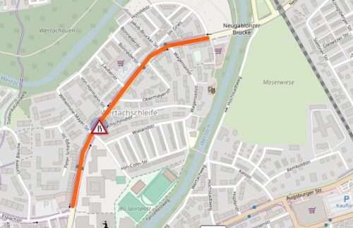 Die Stadt Kaufbeuren informiert: Fahrbahnverengung Neugablonzer Straße ab Montag, 02. Februar 2026