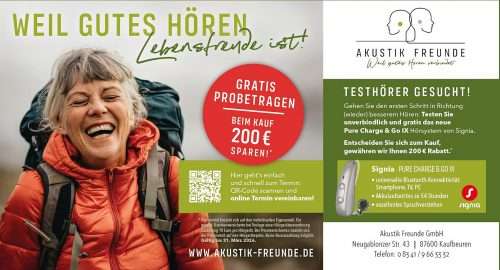 Akustik Freunde Kaufbeuren: Jetzt Testhörer werden und das neue Hörsystem von Signia gratis Probetragen