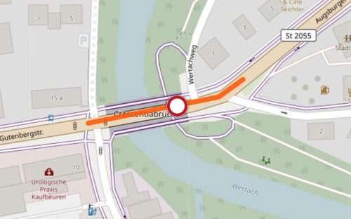 Kaufbeuren: Sperrung der Augsburger Straße am Donnerstag, 12. Februar in der Zeit von 15 Uhr bis 19 Uhr