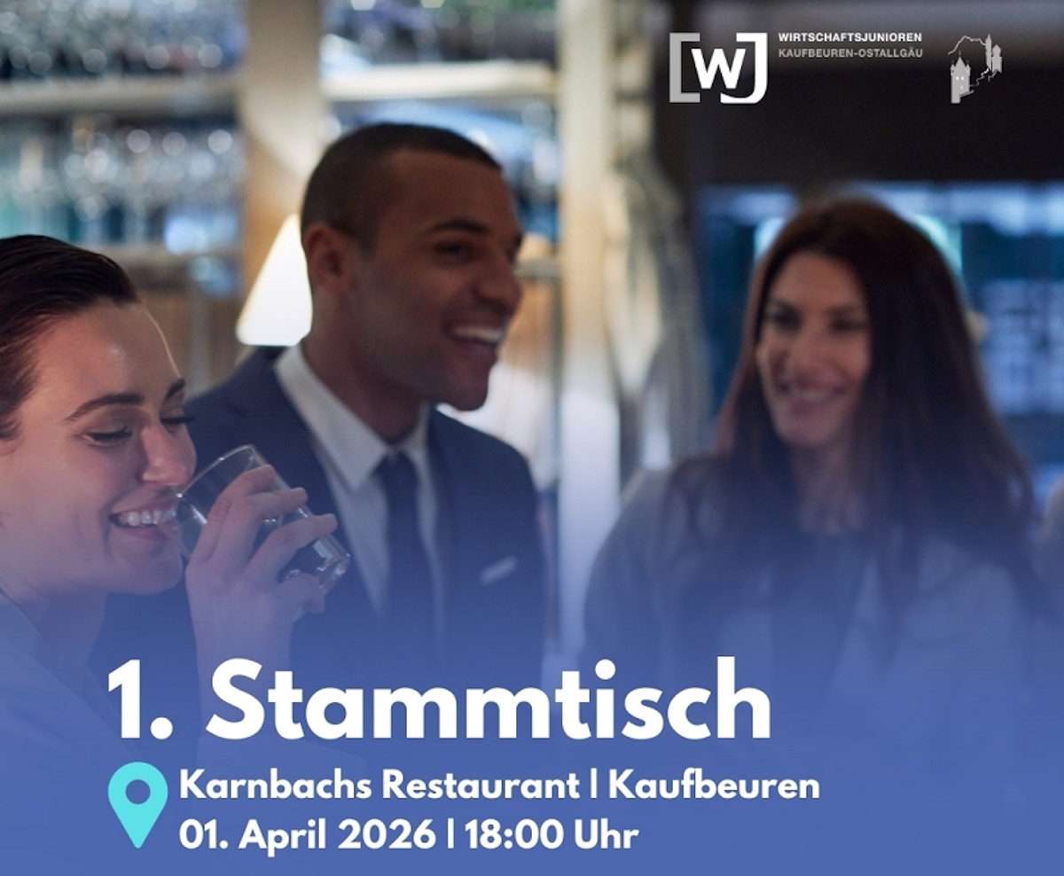 Netzwerken in entspannter Atmosphäre: Wirtschaftsjunioren laden zum ersten Stammtisch am 01.04.26 in Kaufbeuren