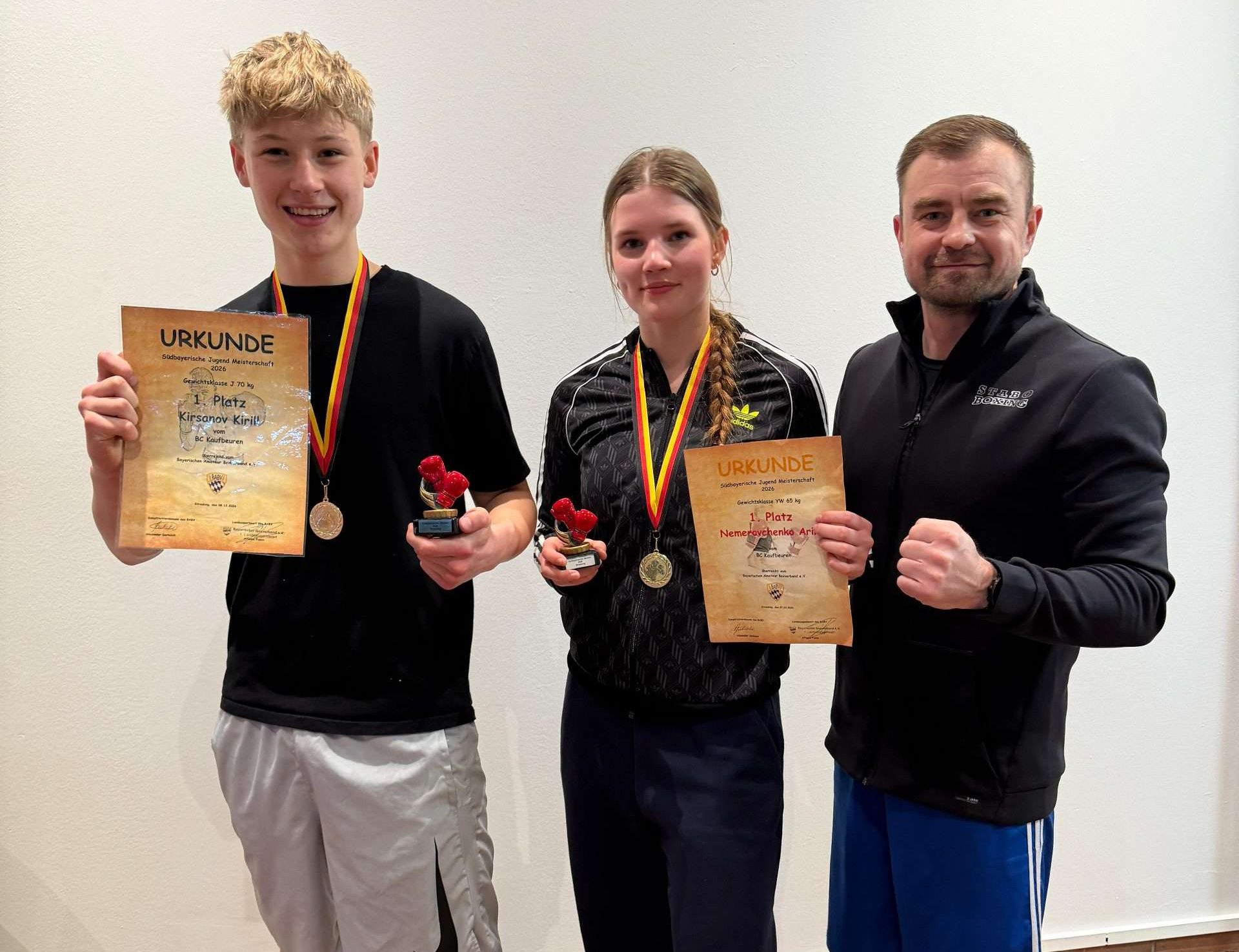 Zweimal Gold für den Boxclub Kaufbeuren bei den Südbayerischen Meisterschaften