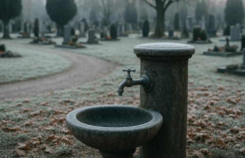 Brunnen auf den Friedhöfen in Kaufbeuren werden witterungsbedingt später in Betrieb genommen