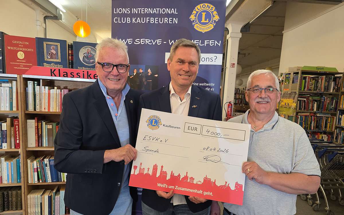 Lions Club Kaufbeuren unterstützt Nachwuchsarbeit des ESV Kaufbeuren e.V. mit 4.000 Euro