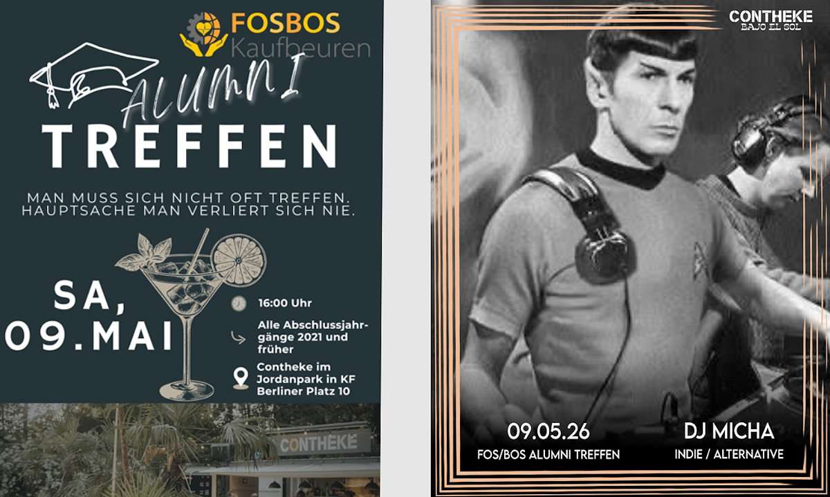 Alumni-Treffen in der Contheke: Ehemalige der FOSBOS Kaufbeuren kommen am 9. Mai zusammen