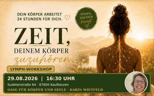 Lymph-Workshop: Die „Oase für Körper und Seele“ lädt am 29. August zu Übungen, Bewegung und Selbstmassage ein