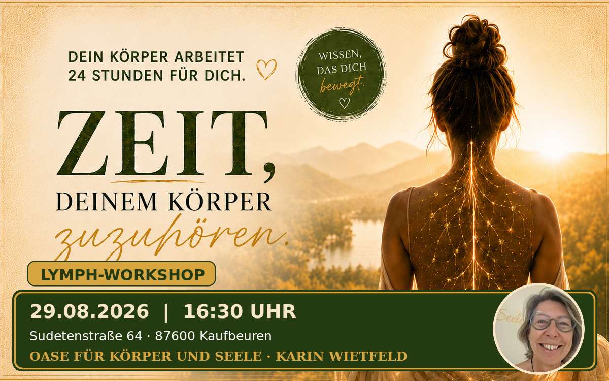 Lymph-Workshop: Die „Oase für Körper und Seele“ lädt am 29. August zu Übungen, Bewegung und Selbstmassage ein