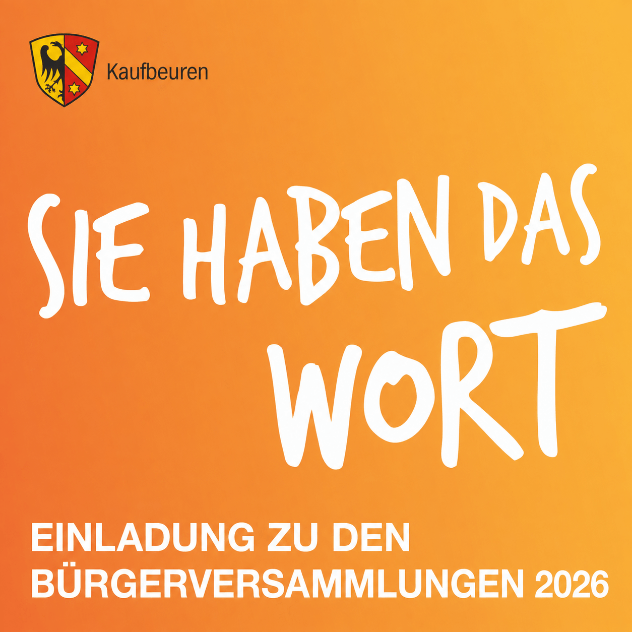 Bürgerversammlungen 2026 in Kaufbeuren: Stadt lädt zum Austausch ein