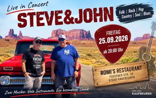 Steve&John bringen Folk, Rock, Country und Blues nach Kaufbeuren