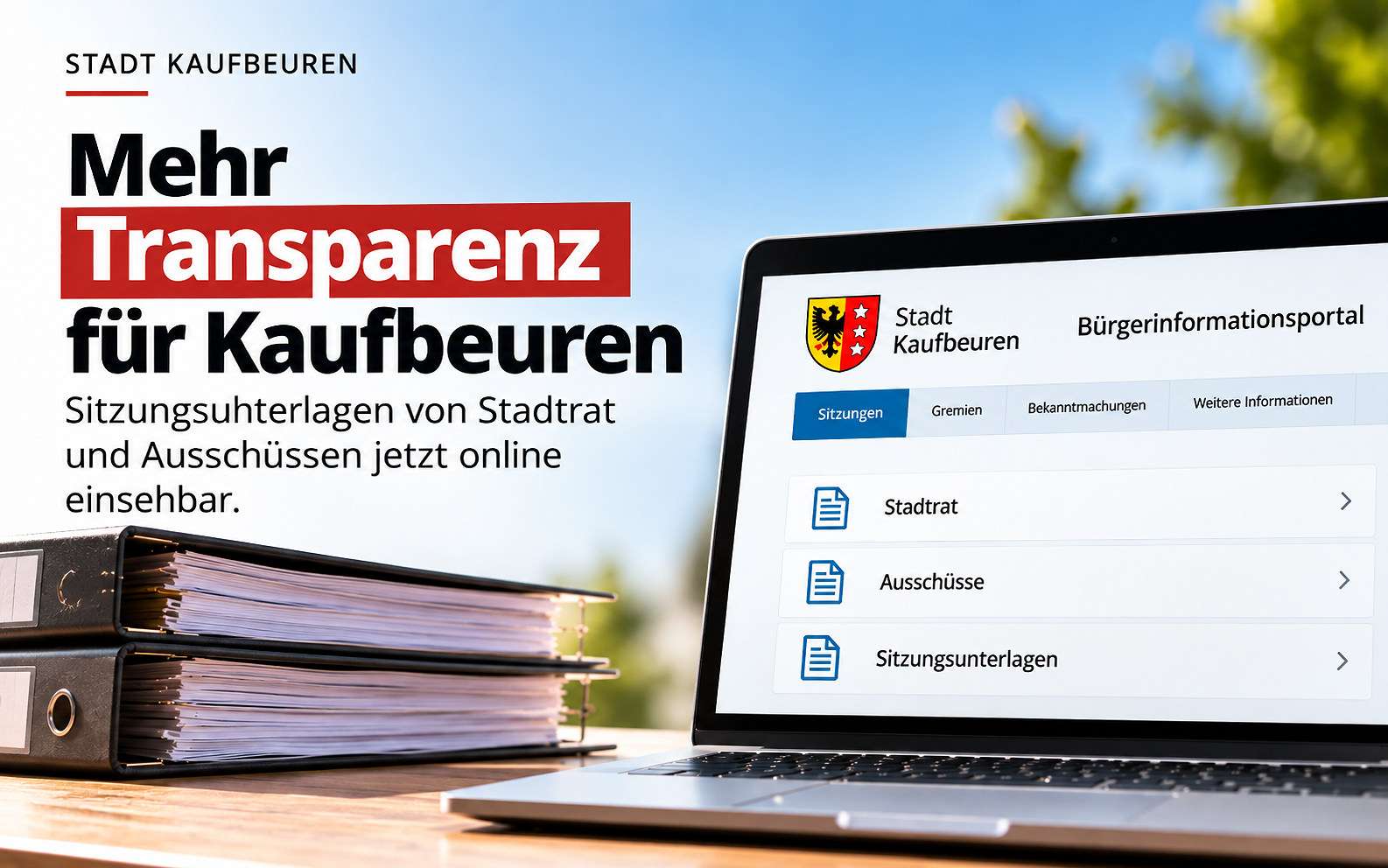 Mehr Transparenz in Kaufbeuren: Stadt veröffentlicht jetzt auch Sitzungsunterlagen des Stadtrats